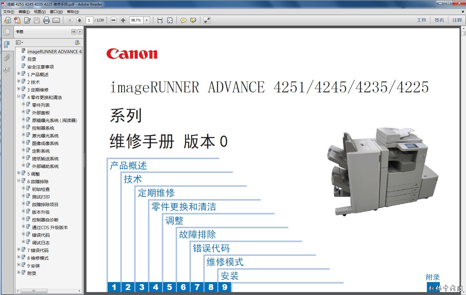 佳能 Canon IR ADV 4251 4245 4235 4225 复印机中文维修手册资料.jpg