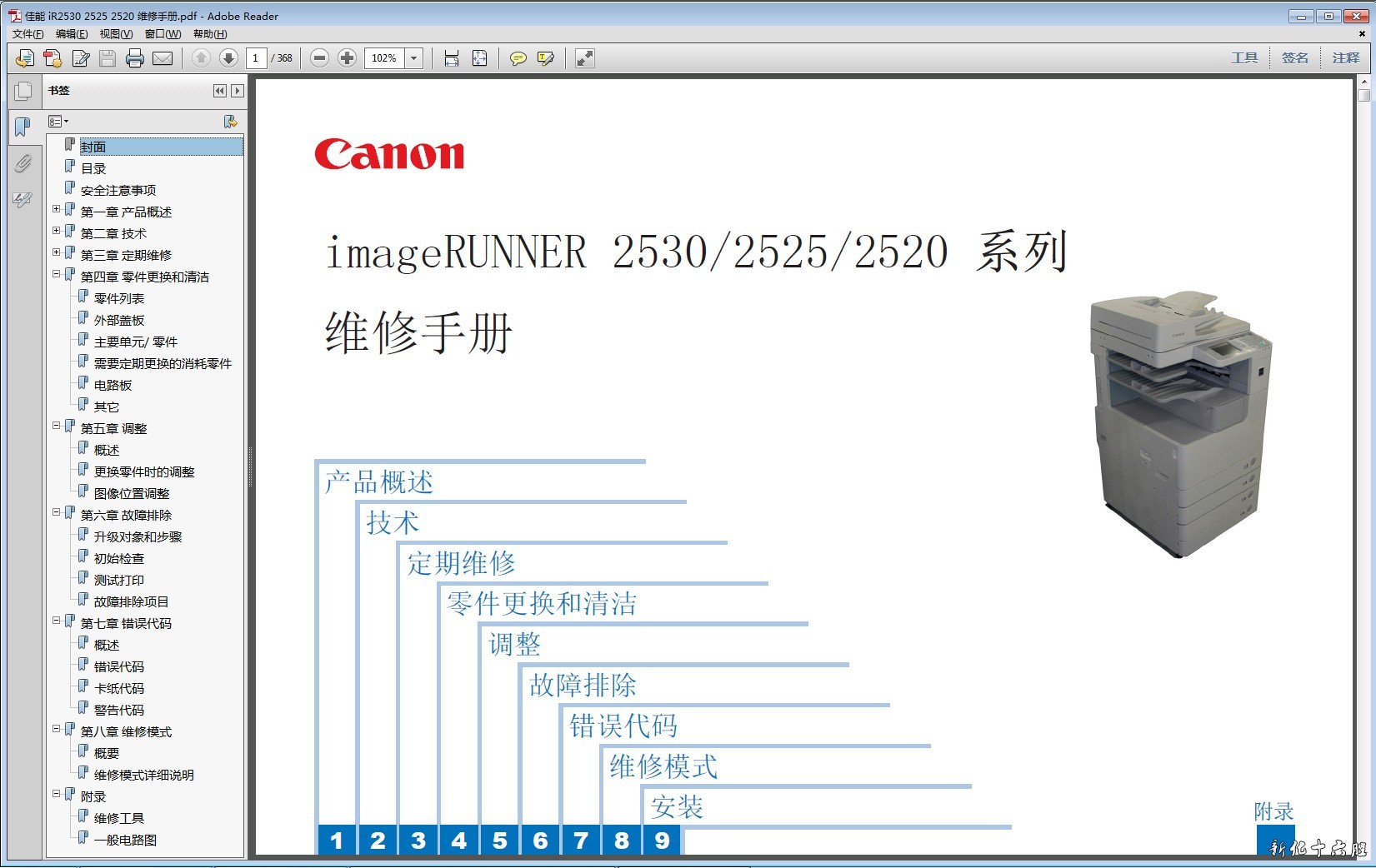 佳能 imageRUNNER iR 2530i 2525i 2520i 复印机中文维修手册.jpg