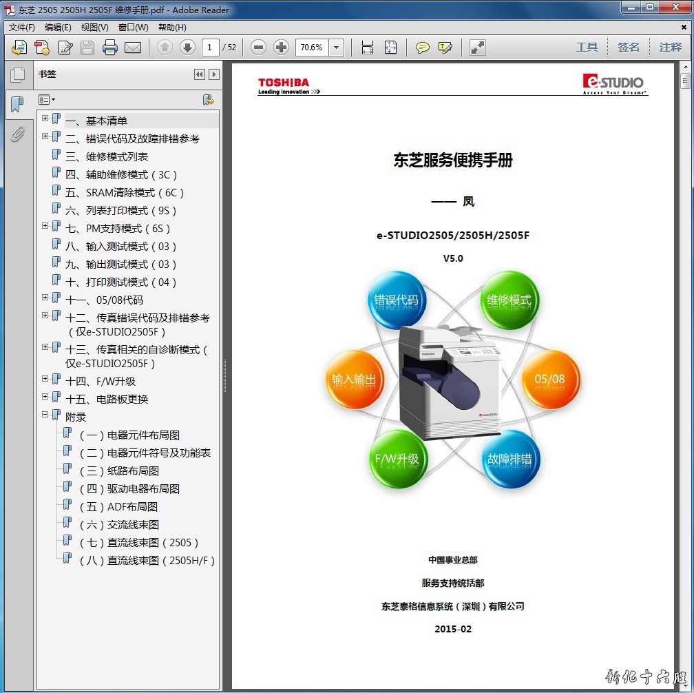 东芝 e-STUDIO 2505 2505H 2505F 复印机中文便携维修手册.jpg